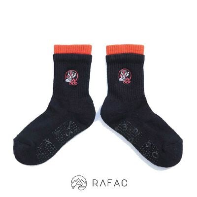 撞色厚底機能童襪_黑夜營火猴